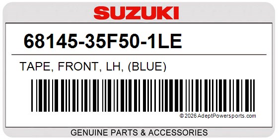 Suzuki 68145-35F50-1LE Tape, Front, Lh, (Blue)