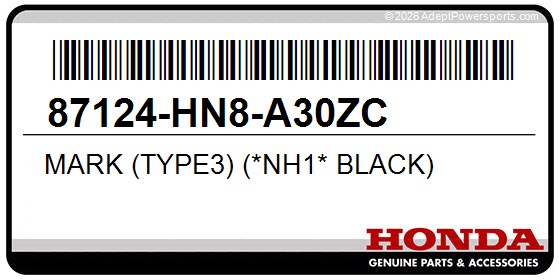 Honda 87124-HN8-A30ZC Mark (Type3) (*Nh1* Black)