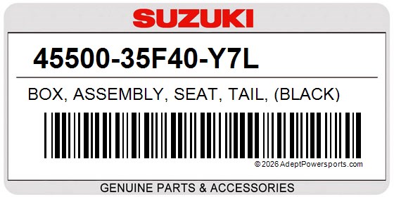 Suzuki 45500-35F40-Y7L Box, Assembly, Seat, Tail, (Black)