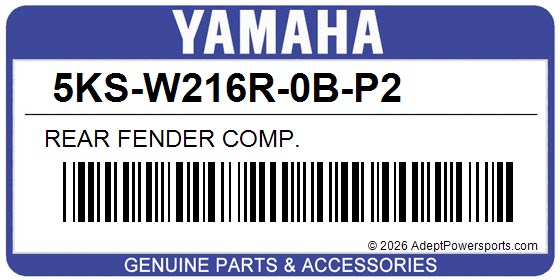 Yamaha 5KS-W216R-0B-P2 Rear Fender Comp.