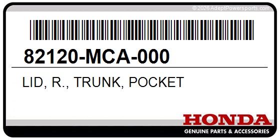 Honda 82120-MCA-000 Lid, R., Trunk, Pocket
