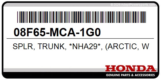 Honda 08F65-MCA-1G0 Splr, Trunk, *Nha29*, (Arctic, White)