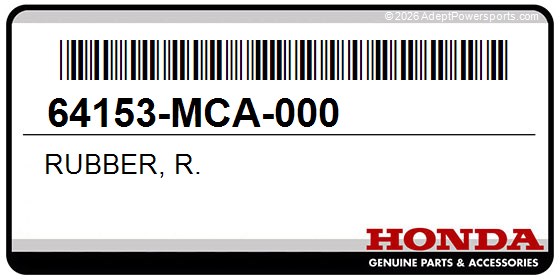 Honda 64153-MCA-000 Rubber, R.