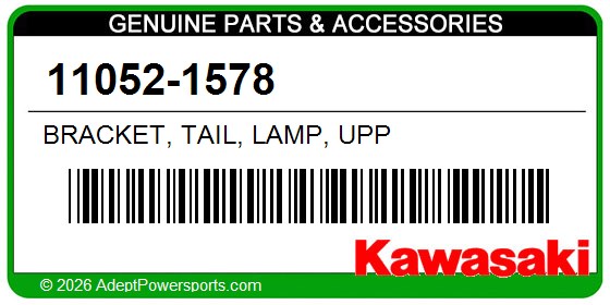 Kawasaki 11052-1578 Bracket, Tail, Lamp, Upp