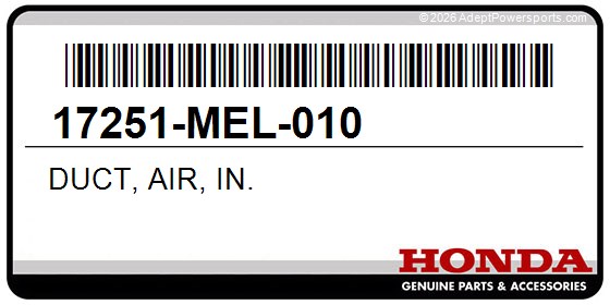 Honda 17251-MEL-010 Duct, Air, In.