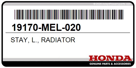 Honda 19170-MEL-020 Stay, L., Radiator