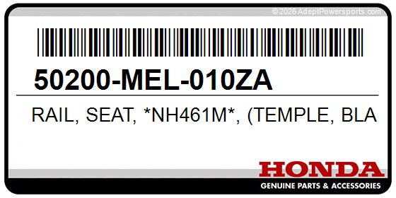 Honda 50200-MEL-010ZA Rail, Seat, *Nh461m*, (Temple, Black, Metallic)