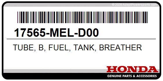 Honda 17565-MEL-D00 Tube, B, Fuel, Tank, Breather