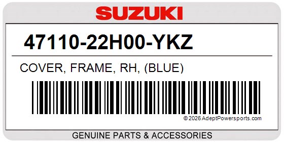 Suzuki 47110-22H00-YKZ Cover, Frame, Rh, (Blue)