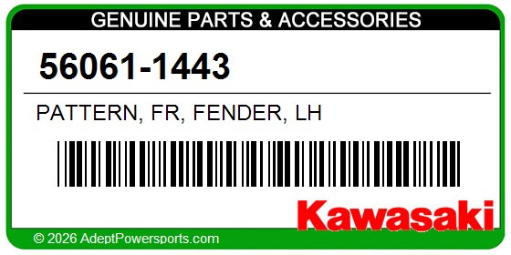 Kawasaki 56061-1443 Pattern, Fr, Fender, Lh