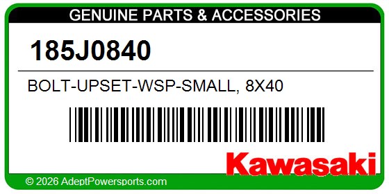 Kawasaki 185J0840 Bolt-Upset-Wsp-Small, 8X40