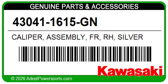 Kawasaki 43041-1615-GN Caliper, Assembly, Fr, Rh, Silver