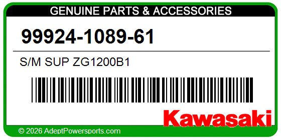 Kawasaki 99924-1089-61 S/M Sup Zg1200b1