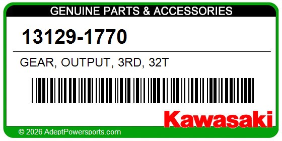 Kawasaki 13129-1770 Gear, Output, 3Rd, 32T