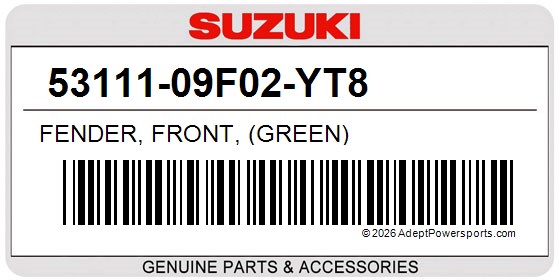 Suzuki 53111-09F02-YT8 Fender, Front, (Green)