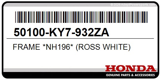 Honda 50100-KY7-932ZA Frame *Nh196* (Ross White)