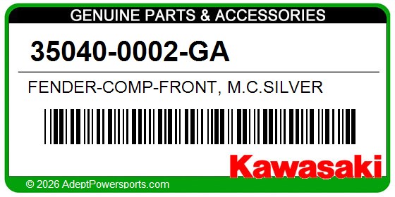 Kawasaki 35040-0002-GA Fender-Comp-Front, M.C.Silver