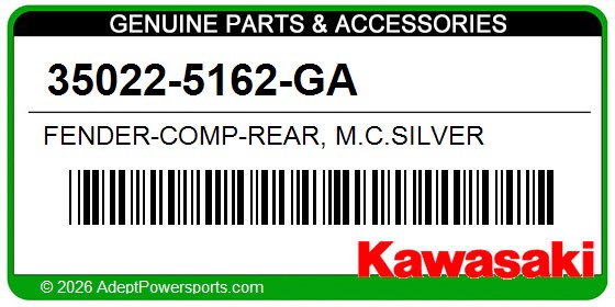 Kawasaki 35022-5162-GA Fender-Comp-Rear, M.C.Silver