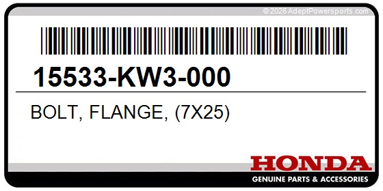Honda 15533-KW3-000 Bolt, Flange, (7X25)