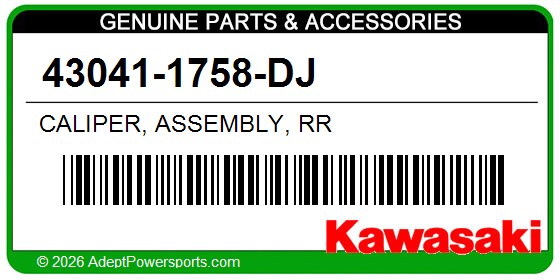 Kawasaki 43041-1758-DJ Caliper, Assembly, Rr