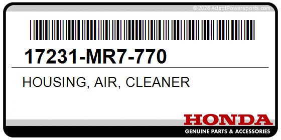 Honda 17231-MR7-770 Housing, Air, Cleaner