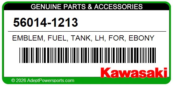 Kawasaki 56014-1213 Emblem, Fuel, Tank, Lh, For, Ebony