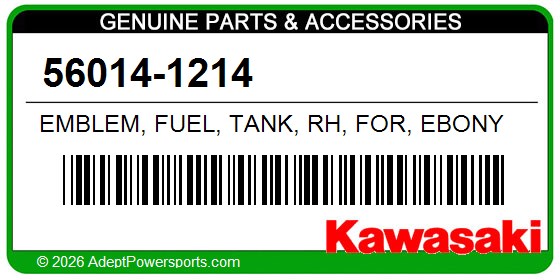 Kawasaki 56014-1214 Emblem, Fuel, Tank, Rh, For, Ebony