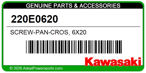 Kawasaki 220E0620 Screw-Pan-Cros, 6X20