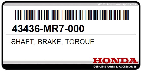 Honda 43436-MR7-000 Shaft, Brake, Torque