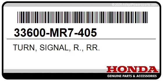 Honda 33600-MR7-405 Turn, Signal, R., Rr.