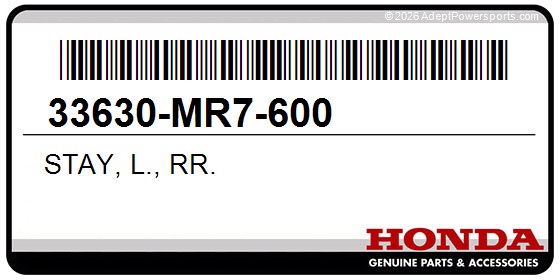 Honda 33630-MR7-600 Stay, L., Rr.