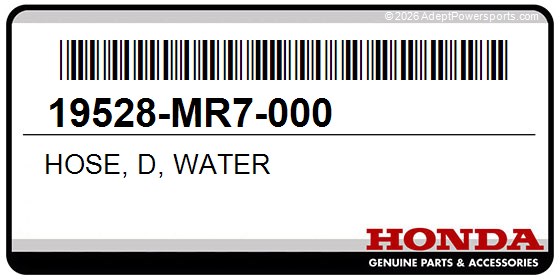 Honda 19528-MR7-000 Hose, D, Water