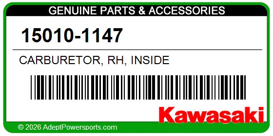Kawasaki 15010-1147 Carburetor, Rh, Inside
