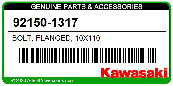 Kawasaki 92150-1317 Bolt, Flanged, 10X110
