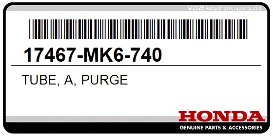 Honda 17467-MK6-740 Tube, A, Purge