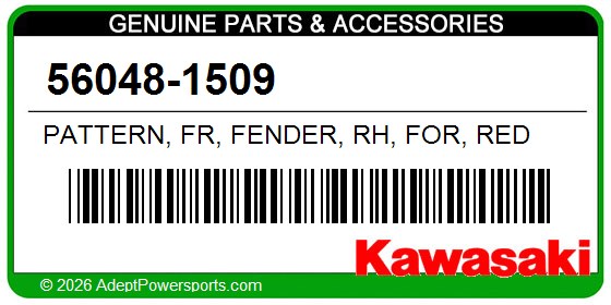 Kawasaki 56048-1509 Pattern, Fr, Fender, Rh, For, Red