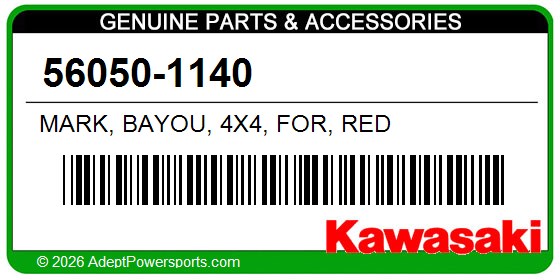 Kawasaki 56050-1140 Mark, Bayou, 4X4, For, Red