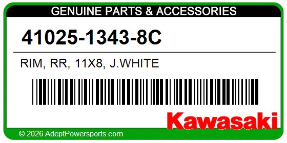 Kawasaki 41025-1343-8C Rim, Rr, 11X8, J.White