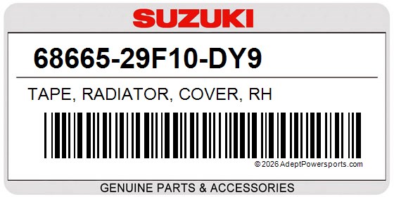 Suzuki 68665-29F10-DY9 Tape, Radiator, Cover, Rh