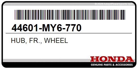 Honda 44601-MY6-770 Hub, Fr., Wheel