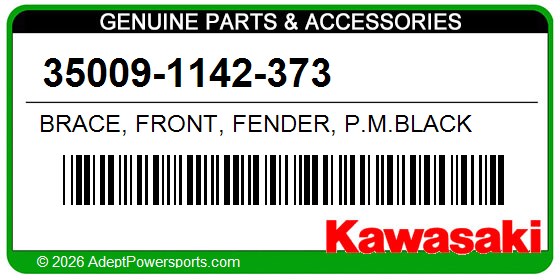 Kawasaki 35009-1142-373 Brace, Front, Fender, P.M.Black