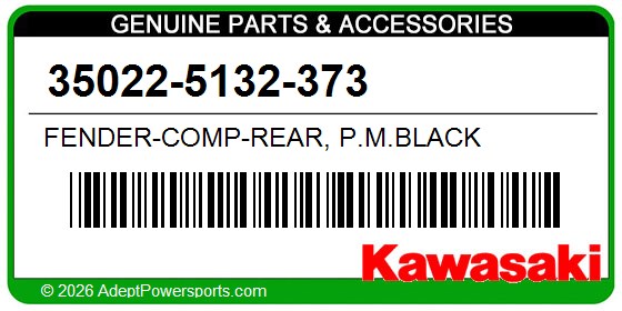 Kawasaki 35022-5132-373 Fender-Comp-Rear, P.M.Black