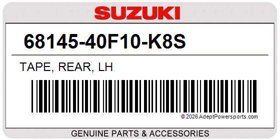 Suzuki 68145-40F10-K8S Tape, Rear, Lh