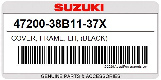 Suzuki 47200-38B11-37X Cover, Frame, Lh, (Black)