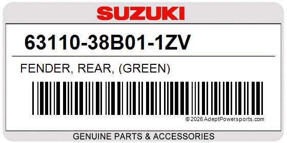 Suzuki 63110-38B01-1ZV Fender, Rear, (Green)