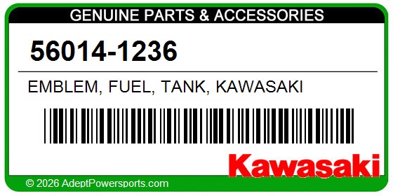 Kawasaki 56014-1236 Emblem, Fuel, Tank, Kawasaki