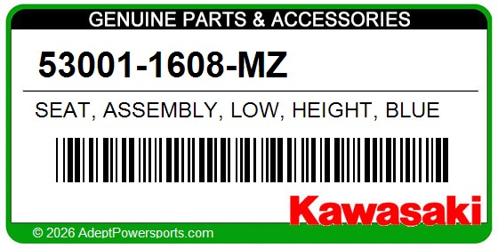 Kawasaki 53001-1608-MZ Seat, Assembly, Low, Height, Blue