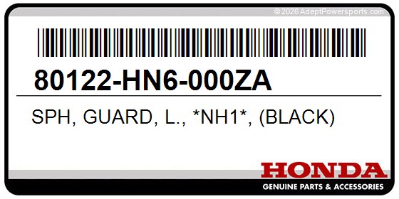Honda 80122-HN6-000ZA Sph, Guard, L., *Nh1*, (Black)
