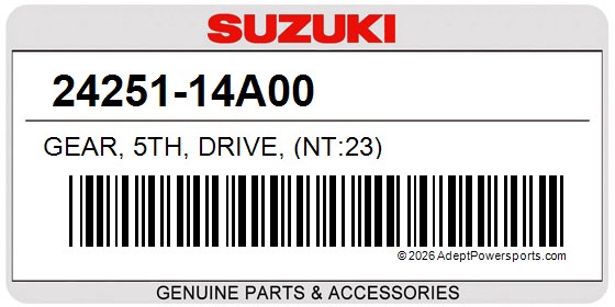 Suzuki 24251-14A00 Gear, 5Th, Drive, (Nt:23)
