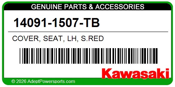 Kawasaki 14091-1507-TB Cover, Seat, Lh, S.Red